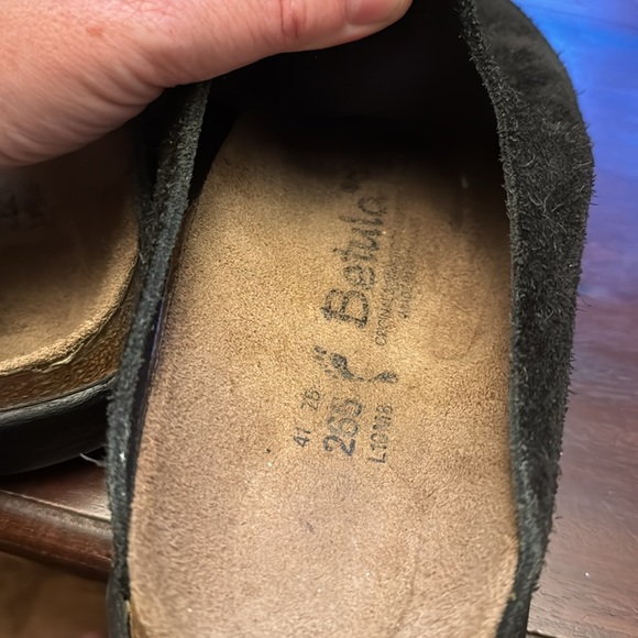 Betula Birkenstock black suede slip on mules size 41 - Picture 5 of 6